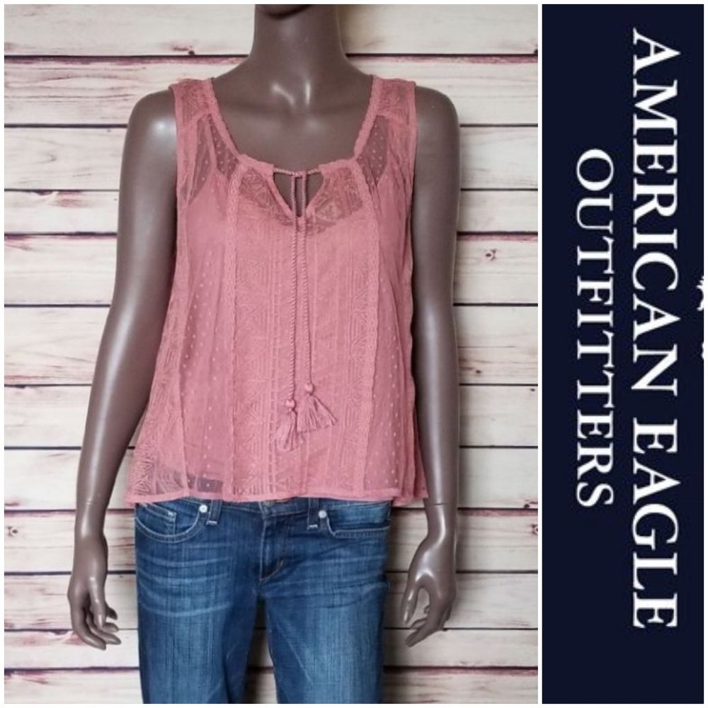 AEO Lace Tank in Pink